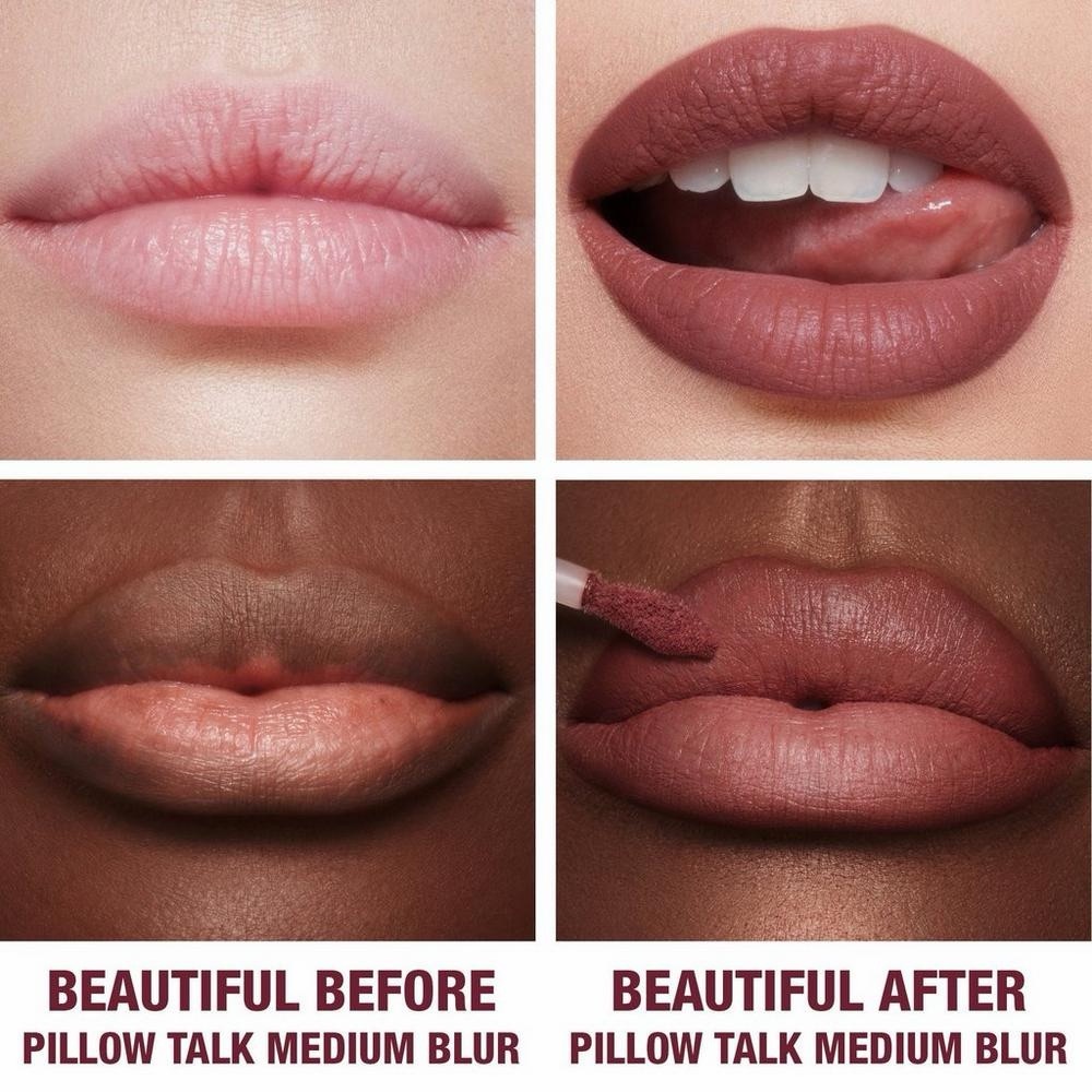 Charlotte Tilbury Airbrush LipBlur Matte Liquid Lipstick/PILLOW TALK MEDIUM NIB! - Picture 4 of 13